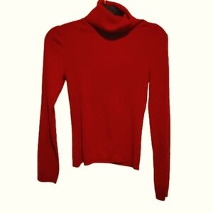 Takeout Deep Red Turtleneck Sweater Size M